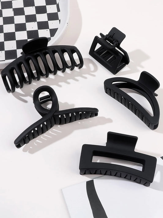 5 Pcs Mixed Colors and Shapes Big Hair Claw Clips for Women Girls Thin Thick Curly Hair, Strong Hold Jaw Clips.