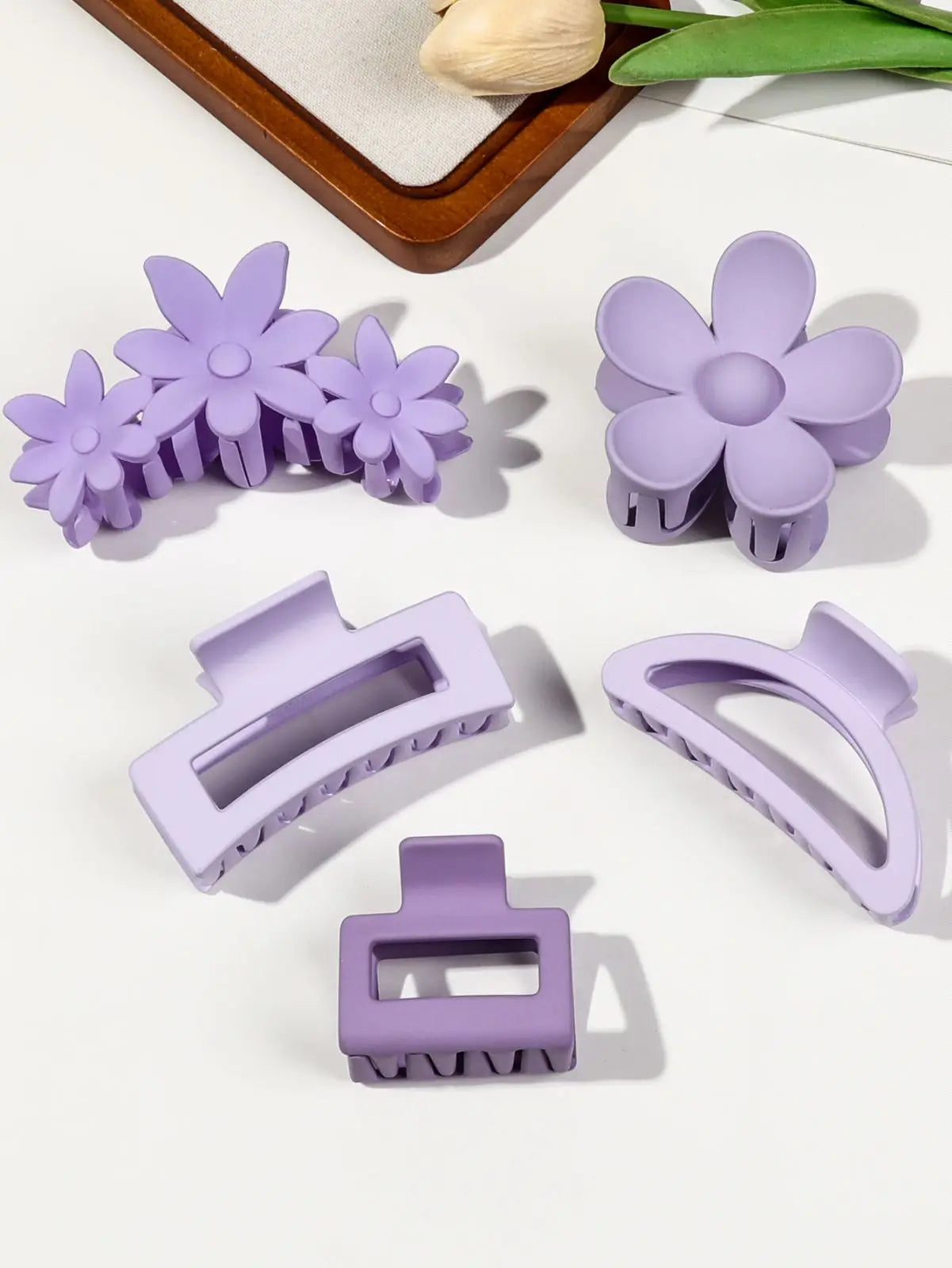 5 Pcs Mixed Colors and Shapes Big Hair Claw Clips for Women Girls Thin Thick Curly Hair, Strong Hold Jaw Clips.