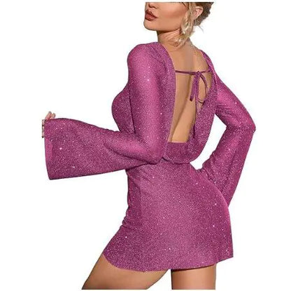 KATE Open Back Sequin Dress - Green, Size L (One Piece)